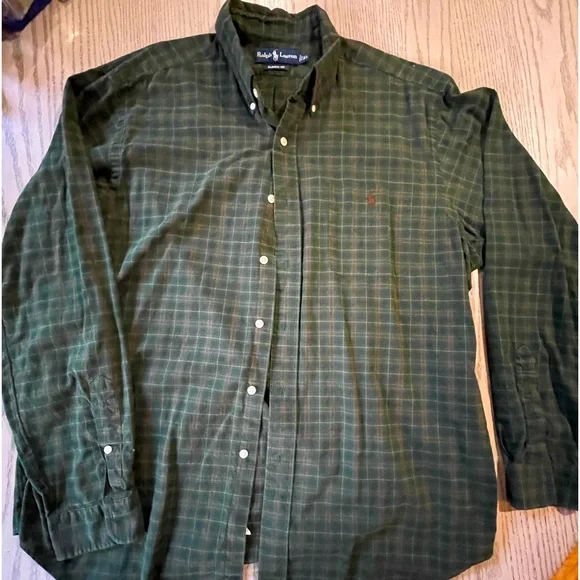 Ralph Lauren Men’s XL Brushed Cotton Plaid Long-sleeved Button-down Shirt - Picture 1 of 5